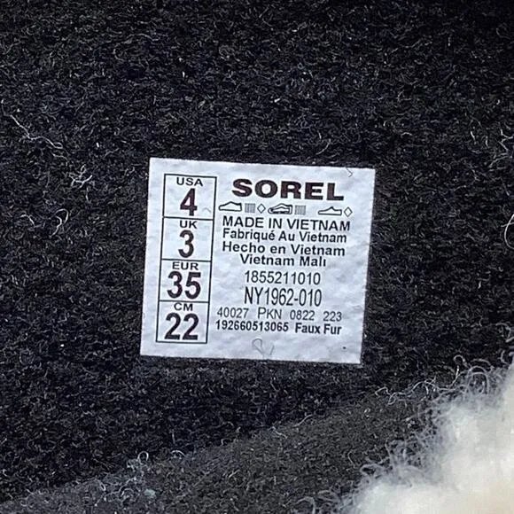Sorel Kids 4 Black Yoot Pac Nylon Sorel Winter Boots Waterproof Lace Up BR1-10