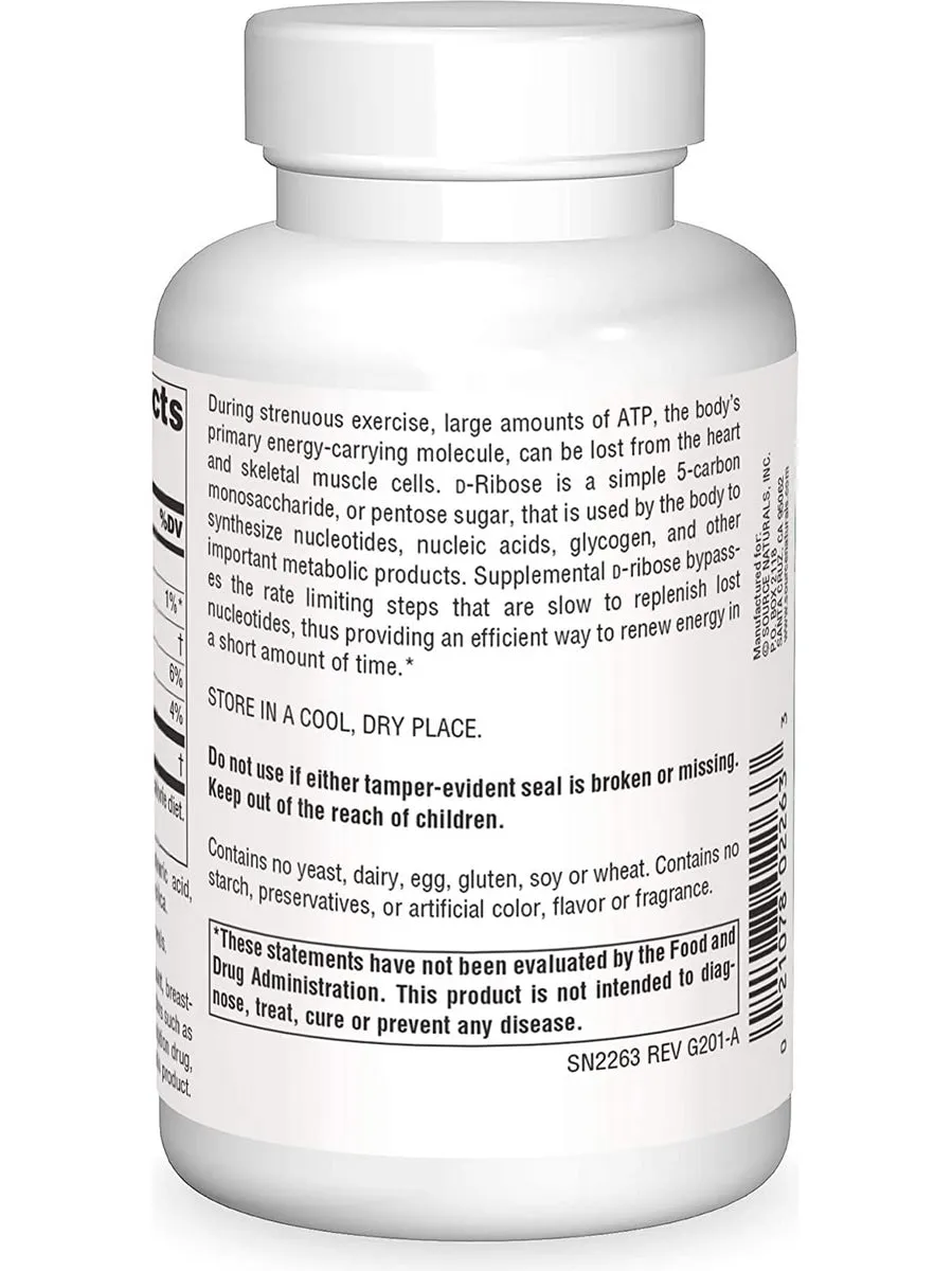 Source Naturals, D-Ribose 1000 mg, 90 tablets