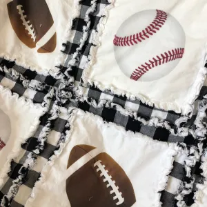 Sports Bedding in Plaid, Football & Baseball
