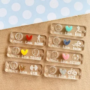 Sports connectors / 7 Pieces, 35x10mm