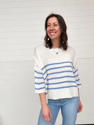 The Penelope Oversized Short Sleeve Striped Sweater