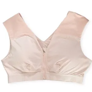 Tommie Copper Zinc Infused Zip Up Shoulder Support Bra Sz 2XL Pink Energy Padded