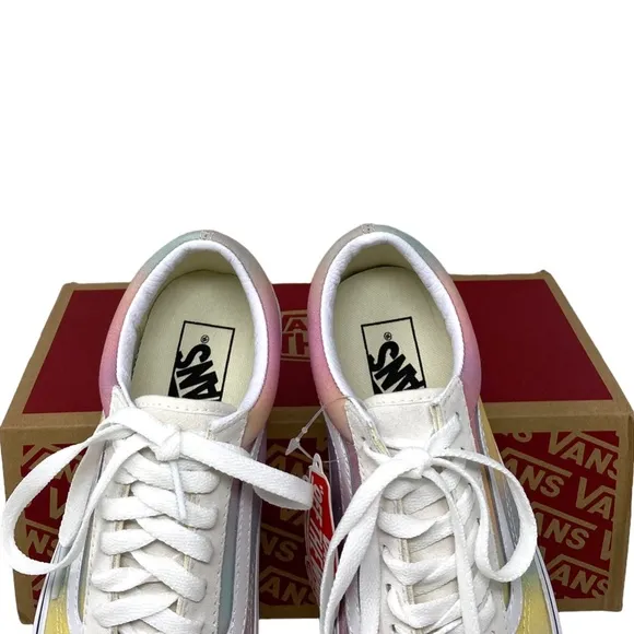 VANS Old Skool Low Top Beige Multi Canvas Suede Women Size Sneakers VN0A4U3BWGQ