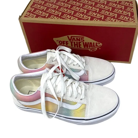 VANS Old Skool Low Top Beige Multi Canvas Suede Women Size Sneakers VN0A4U3BWGQ