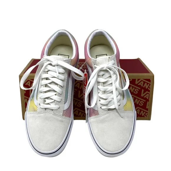 VANS Old Skool Low Top Beige Multi Canvas Suede Women Size Sneakers VN0A4U3BWGQ
