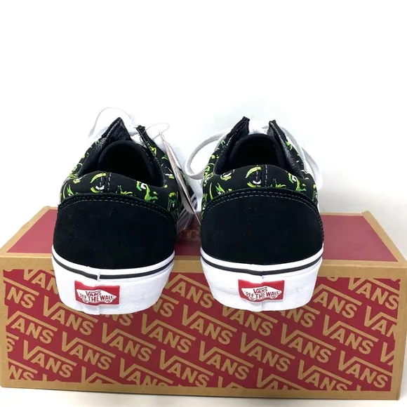 VANS Old Skool Low Top Black Green Suede Canvas Men’s Size Sneakers VN0A4BW2BML