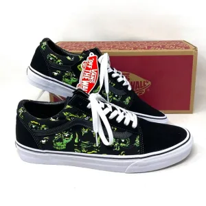 VANS Old Skool Low Top Black Green Suede Canvas Men’s Size Sneakers VN0A4BW2BML