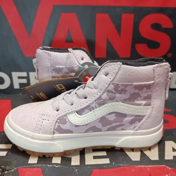 Vans Toddler Size 4.0 Sk8 Hi MTE-1 Zip/Lace Orchid Ice/Leopard VN0A5HZZ6H9