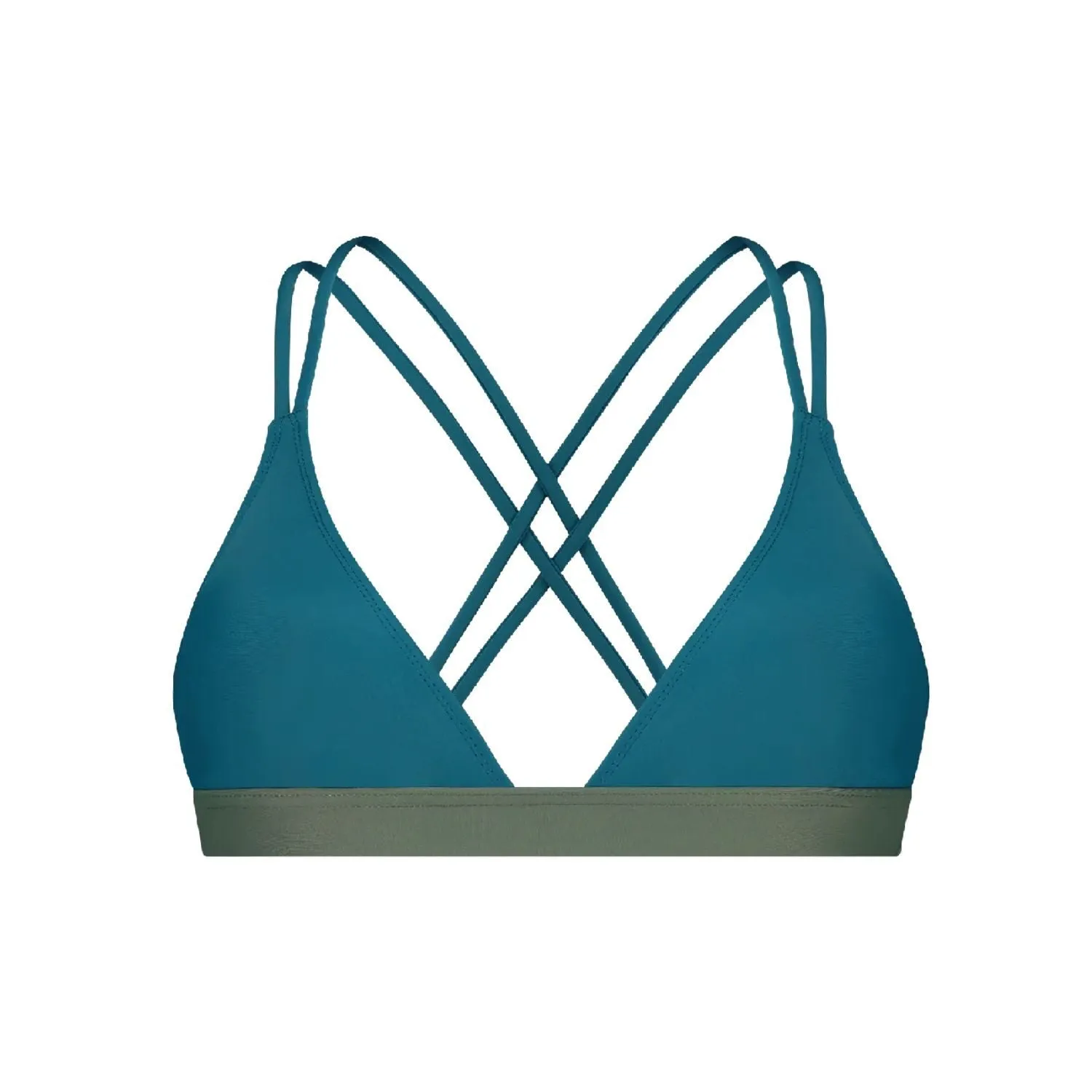 Wallien Sports Bikini Top with Bands Teal