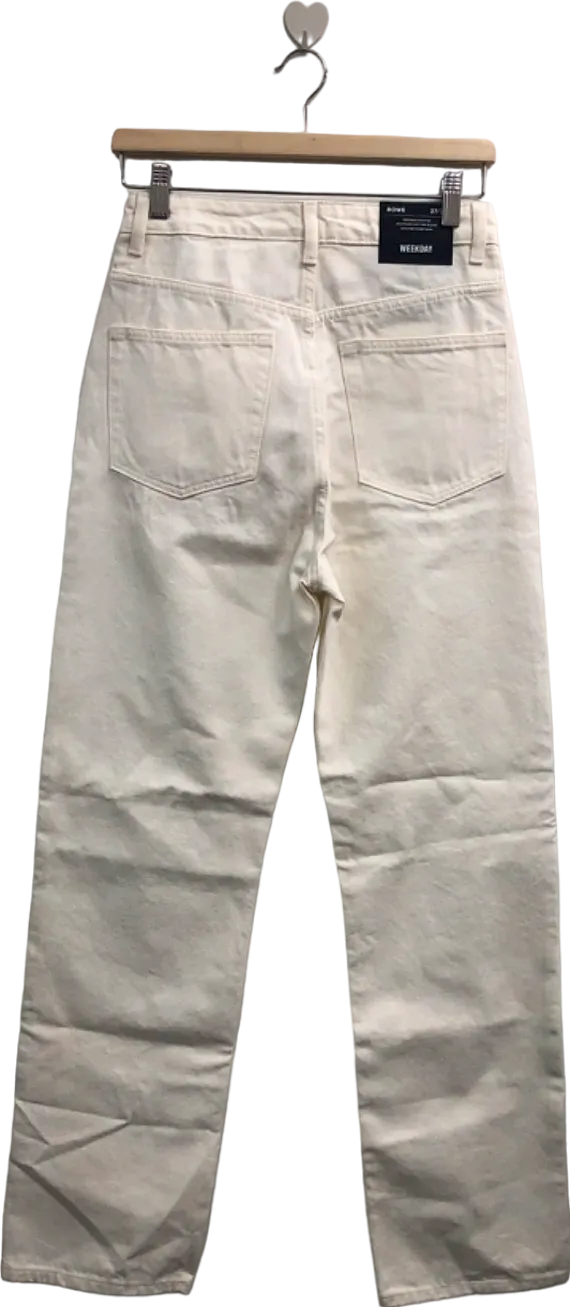 Weekday Ivory Extra High Straight Jeans UK W27 LENGTH 30"