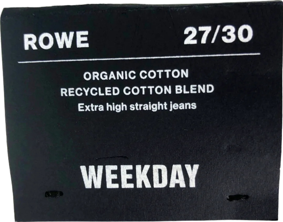 Weekday Ivory Extra High Straight Jeans UK W27 LENGTH 30"