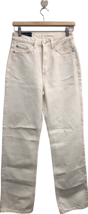Weekday Ivory Extra High Straight Jeans UK W27 LENGTH 30"