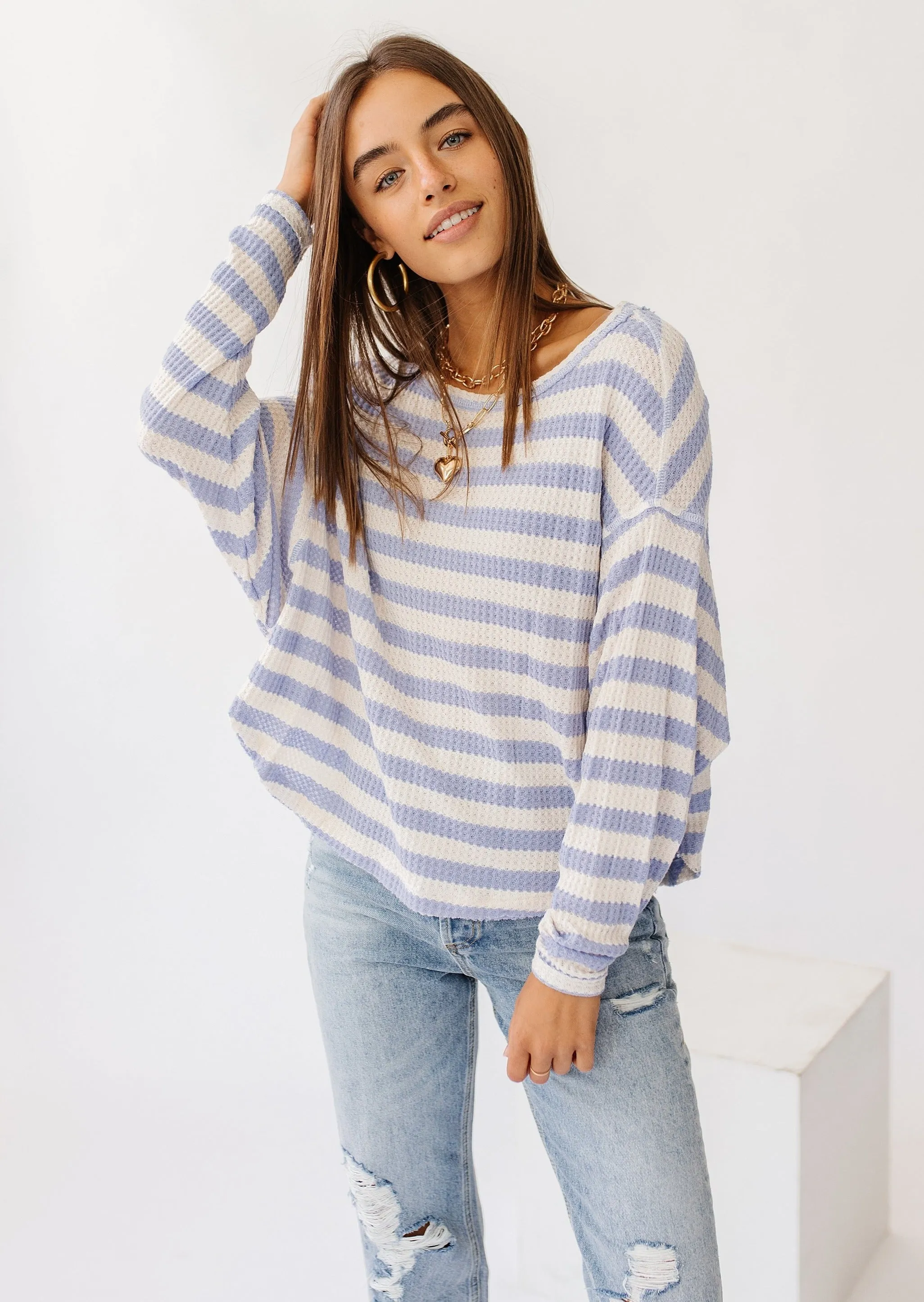 West Coast Striped Top// Blue