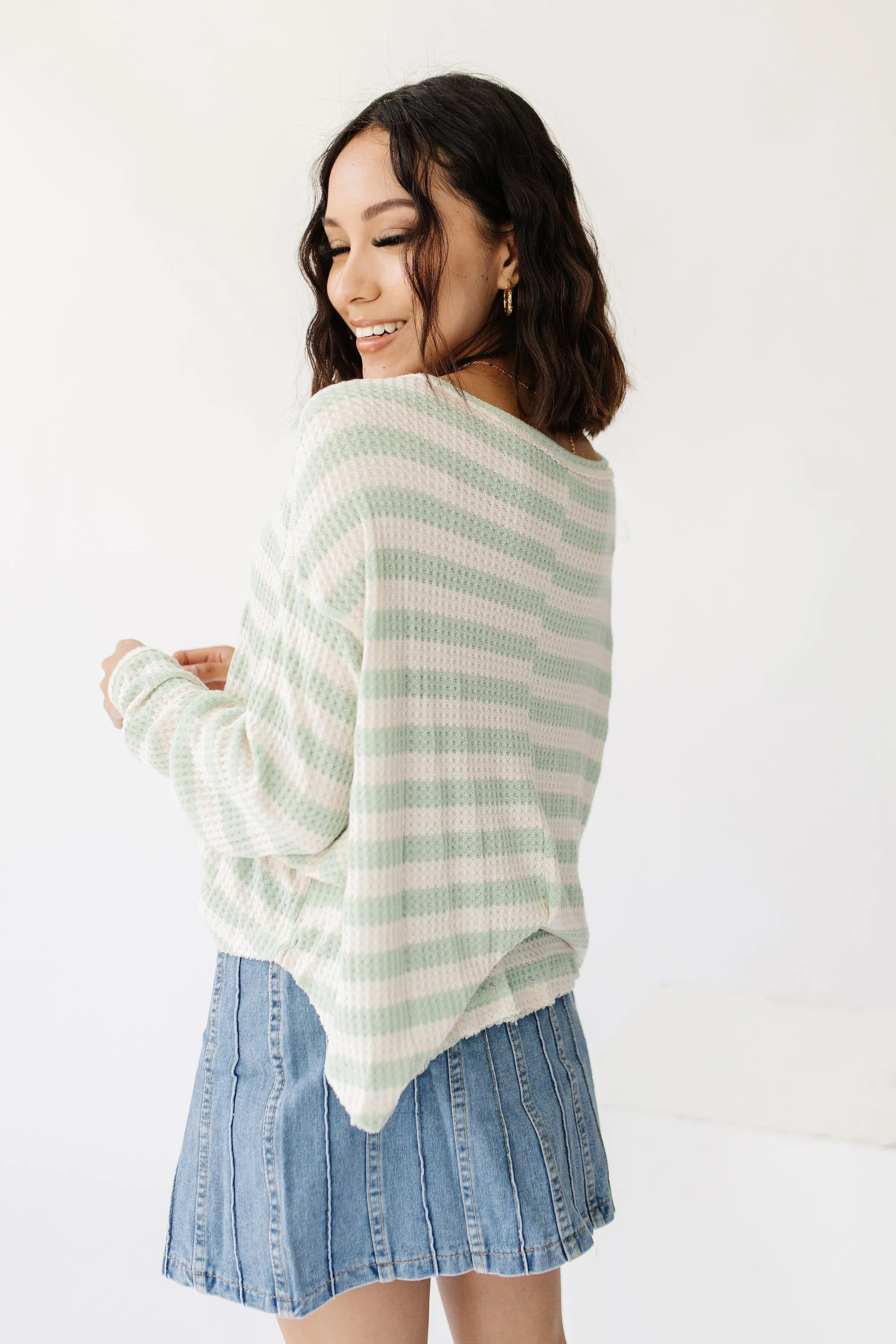 West Coast Striped Top// Sage