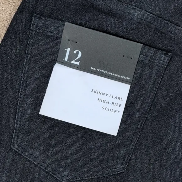White House Black Market High Rise Sculpt Seamed Front Flare Jeans With Slits