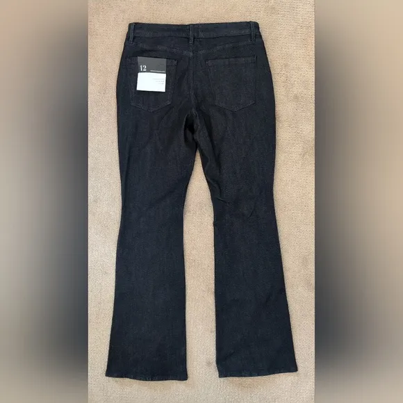 White House Black Market High Rise Sculpt Seamed Front Flare Jeans With Slits