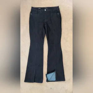 White House Black Market High Rise Sculpt Seamed Front Flare Jeans With Slits