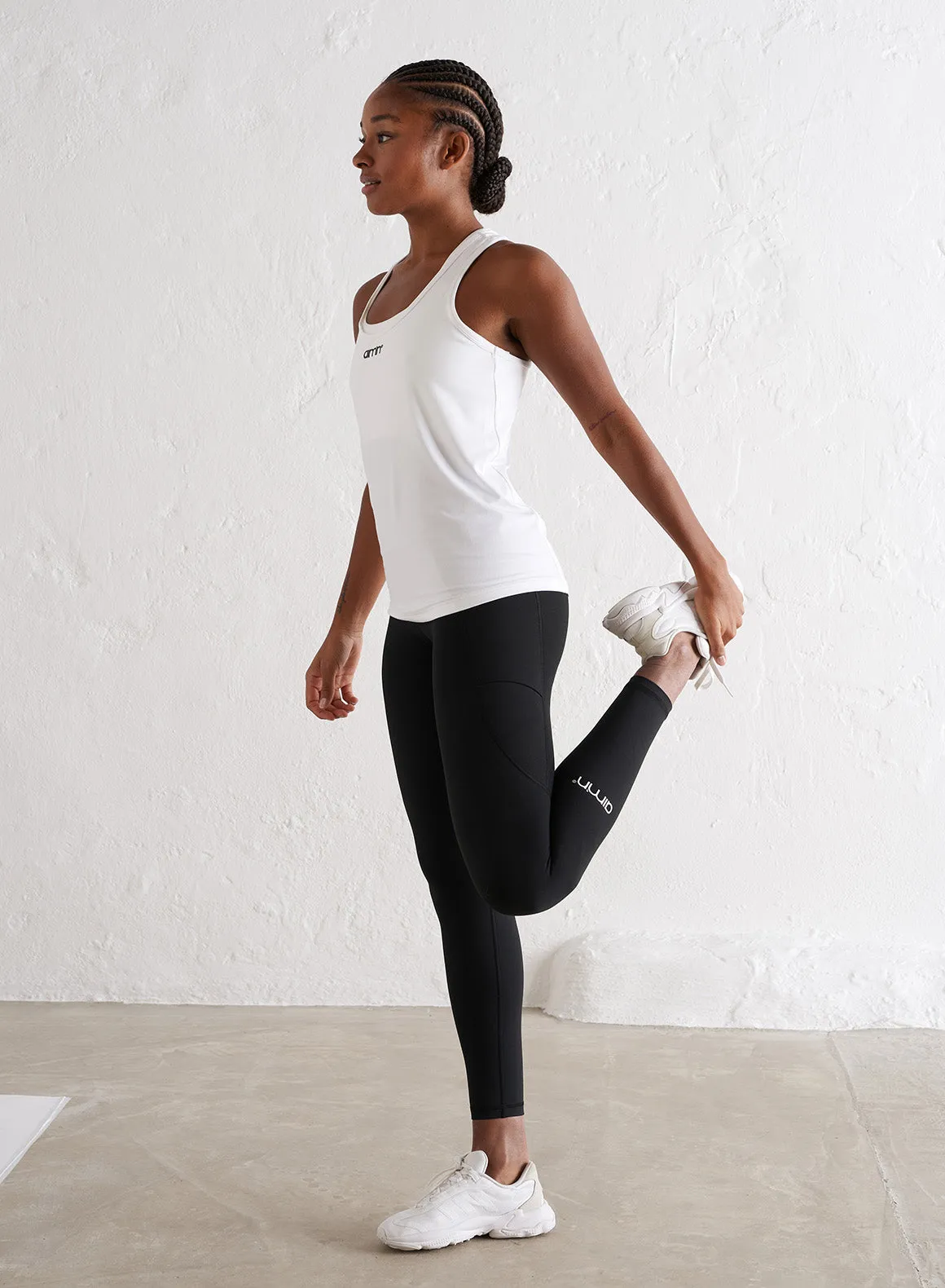 White Soft Basic Racerback Tank