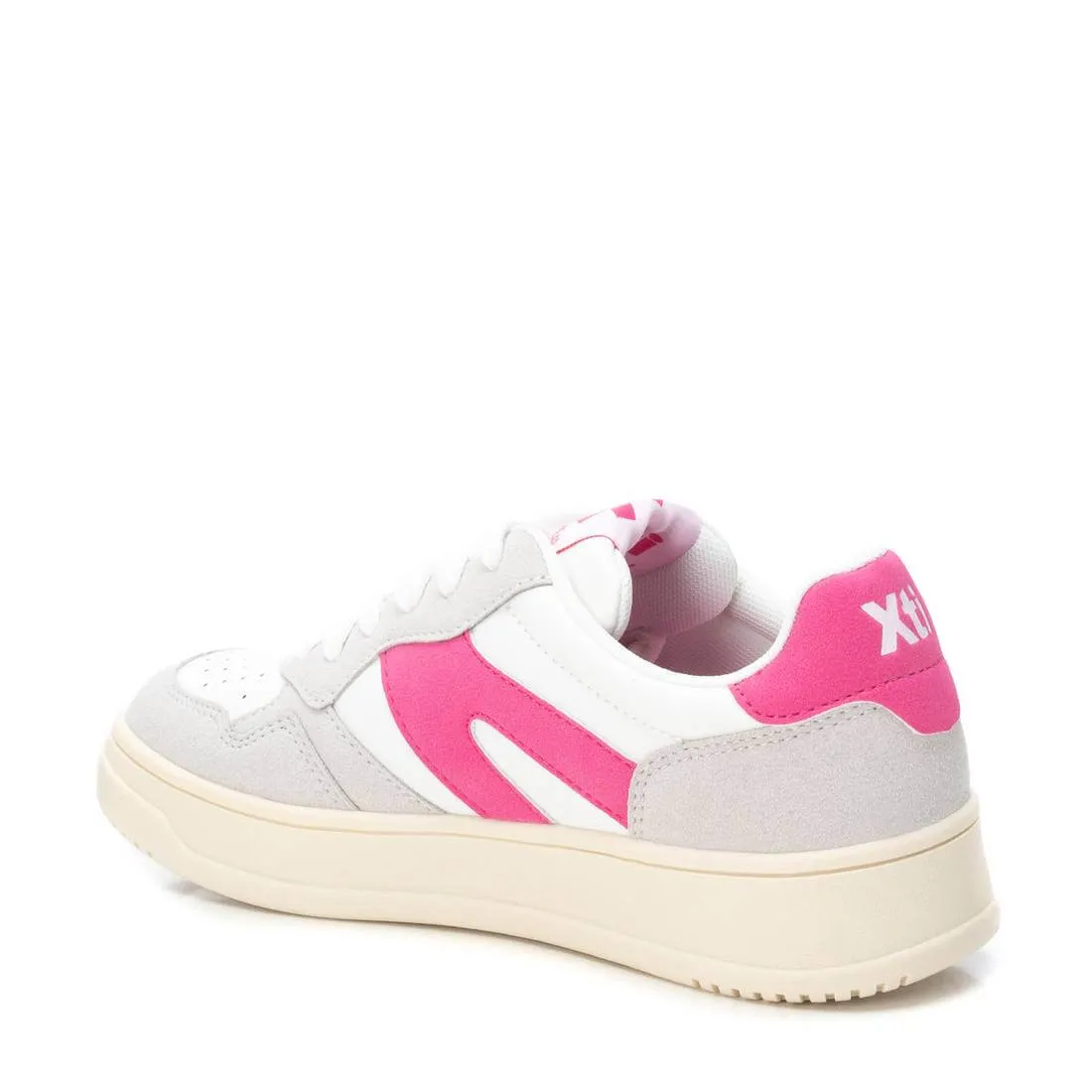 XTI White & Pink Vintage Dunk Sneakers