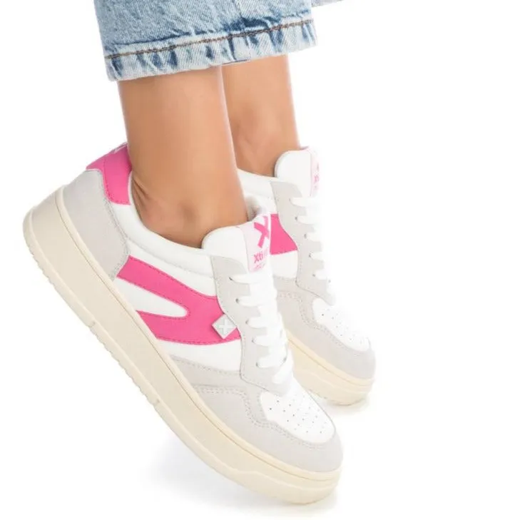 XTI White & Pink Vintage Dunk Sneakers