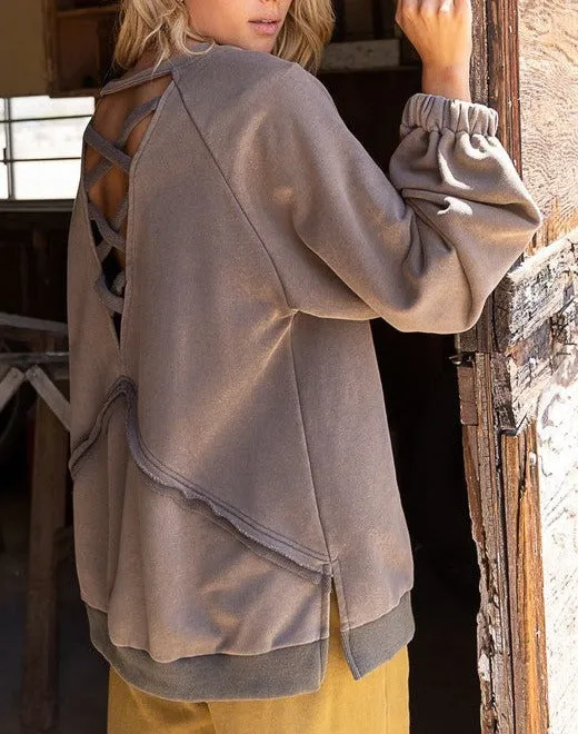 Zoey Criss- Cross Back Sweatshirt