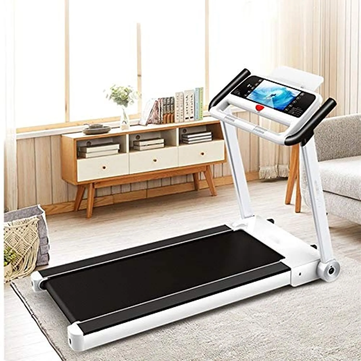 Zzfni Treadmill Indoor Treadmill, Household Electric Models Folding Ultra-Quiet Treadmill, Gym Tools Foldable Treadmill